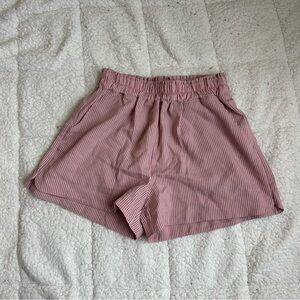 SHEIN High Waist Pink Casual Shorts with Elastic Waistband